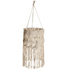 Truu Design - Hand Crafted Macrame Hanging Lamp Shade 12.75 x 40, inches, Cream White-Measure: 12.75”L x 40”H x 12.75”W