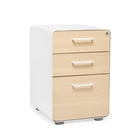 Classeur à 3 tiroirs Poppin Stow - Chêne blanc et naturel-Construction en acier enduit de poudre durable et façades de tiroirs en stratifie à grain de bois