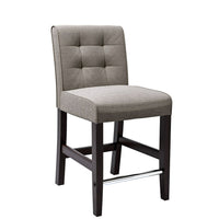 CorLivingMC – Tabouret de bar Antonio DAD-424-B, hauteur de comptoir, tweed gris-Pattes en hévéa teintes de couleur expresso foncé