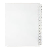 Mark Maker – Ensemble d’onglets séparateurs juridiques blancs, 1/25 onglets, format lettre, sans trous, numéros 1 à 50-Onglets séparateurs blancs, 1/25 onglets
