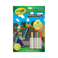 Crayola - Bloc à colorier et d'activités - Minecraft-Des heures d'amusement dans un bloc pratique! Votre enfant y trouvera de tout : pages à colorier, activités de jumelage, labyrinthes et plus