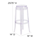 Tabouret de bar transparent de 29,75 po (FH-118-APC2-GG)-Trous de drainage dans le siège