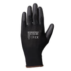 Forcefield - Gants de travail polyvalents - enduits de paume - moyens - noirs-Le revêtement PU léger offre une excellente préhension dans les applications sèches et légèrement huileuses.