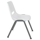 Flash Furniture - Chaise coquille ergonomique et empilable de la série HERCULES, couleur blanc avec cadre gris-Capacité de poids de 880 lb
