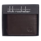 Club Rochelier -  Portefeuille à rabat fin pour hommes avec aile centrale - Acajou-Aile centrale non amovible