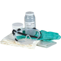 Zenith Safety – Trousse de déversement de mercure de 40 ml-Contenu : 1 pot absorbant pour mercure, 2 éponges absorbantes pour mercure, 1 boîte de poudre Absorb pour mercure (500 g), 1 paire de gants en nitrile, 2X-Grand (11), 1 paire de lunettes de sécurité, taille unique, 1 sac à déchets (6 x 36 po)