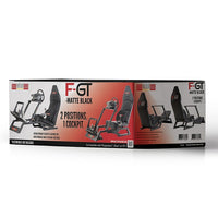 Next Level Racing - Poste de pilotage F-GT de simulation, noir mat-Ce qui a changé du F1GT au F-GT : Nouveau fini noir mat galvanisé sur le cadre, tous les boulons, écrous et rondelles sont passés au noir pour un style plus discret.