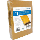 Enveloppes rembourrées Kraft autocollantes, n° 1, 7,25 po x 12 po, paq./10-Dimensions intérieures : 7 1/8 po x 10 3/4 po