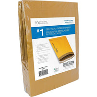 Enveloppes rembourrées Kraft autocollantes, n° 1, 7,25 po x 12 po, paq./10-Dimensions intérieures : 7 1/8 po x 10 3/4 po