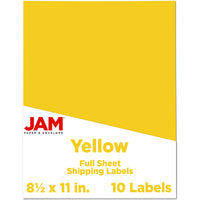 JAM Paper - Étiquettes d'expédition papier autocollant pleine page - 8 1/2 po x 11 po - Jaune - Paquet de 10-Emballage anglais seulement