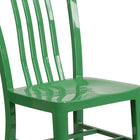 Chaise pour l'intérieur / l'extérieur en métal vert de qualité commerciale, lot de 2-Structure en acier galvanisé