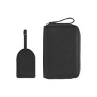 Bugatti - Ensemble de 2, un Étui pour Passeport et une Étiquette d'identification pour la valise - Noir-Fait de cuir végétalien à grain de galet