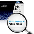 Cartouche de toner LaserJet noir HP 05A (CE505A)-Rendement en pages de la HP 05A : environ 2 300 pages noires