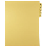 Markmaker - Serie des Intercalaires imprimes Legal, Chamois, 1/15th coupe, format lettre, sans trous, Numero 196 - 200-Chamois