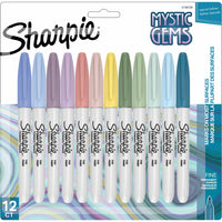 Sharpie - Marqueurs Mystic Gems - Pointe Fine - Couleurs Variées - Paquet de 12-Permanent pointe fine