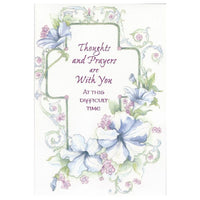 Rosedale – Cartes de sympathie et enveloppes, Thoughts And Prayers Are With You, 5 1/2 x 8 po, 12/paquet (17561)-Imprimé sur du papier cartonné non couché de haute qualité