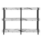 Monarch Specialties - 2221 Table D'Appoint 48 po L - Console Marbre Blanc/ Metal Noir-8