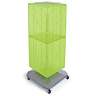Azar Displays – Présentoir de sol à panneaux perforés emboîtables sur 4 côtés et à roulettes, 40 x 14 x 14 po, vert (701436-GRE)-Pivote sur une base carrée à roulettes