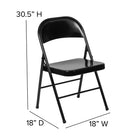 Flash Furniture - Chaise pliante en métal de série Hercules, noir, paq./4 (4BDF002BK)-Patins glisseurs non marquantes