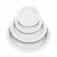 Globe Commercial Products - 7 po Fibre Bagasse Plaque de compostable - 1000 pack-Bagasse blanche (100% fibre de canne à sucre)