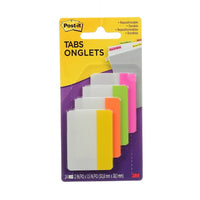 Post-it® - Onglets inclinés durables, 2 po, 24 onglets, couleurs vives variées-Organisez facilement les planificateurs et les calendriers en sections