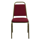 Flash Furniture – Chaise banquet empilable Hercules à dossier trapézoïdal, tissu bourgogne et structure dorée, 4/pqt-Ensemble de 4 chaises de banquet polyvalentes
