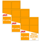 JAM Paper Étiquettes postales de couleur néon fluorescent, 3 1/3 x 4 po, orange néon, 360/paquet-Taille : 4 x 3,33 po