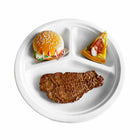 Globe Commercial Products - 9 po Fibre ronde Bagasse Plaque de compostable - 3 compartiments - 500 pack-Paquet de 500
