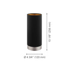 Eglo - Maserlo lampe de table avec interrupteur tactile - 10" - nickel mat-Dimensions: 4.75 po x 4.75 po x 10.125 po