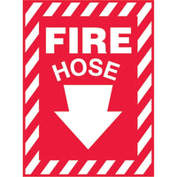 Accuform Signs - Enseigne « Fire Hose », 7po x 10po, Vinyle, Anglais Avec Pictogramme-Type d'affichage Adhésif