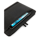 Bugatti Lezard textured vegan leather rind binder, Black (RGB2391BU-BLACK)-Contour à fermeture éclair