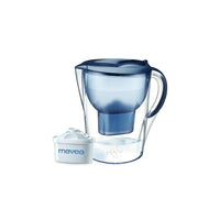 Aquavero - Pichet de filtration d'eau de 14 tasses, bleu Aspen-Indicateur de remplacement de filtre : Indique quand changer la cartouche