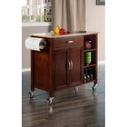 Winsome - Chariot de cuisine Mabel, noyer (94843)-Dimensions (po) : 42,7 lar. x 18,9 prof. x 35,4 haut.