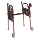 Drive Medical - Déambulateur de voyage pliant de luxe, équipé de roues de 5 pouces et de pieds escamotables-Vient avec des roues avant de 5 pouces et des patins-skis arrière qui sont parfaitement adaptés à la plupart des surfaces.