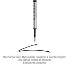 A.T. Cross – Recharge pour stylo à bille roulante – pointe moyenne – noir  -Recharge pour stylo à bille roulante à pointe moyenne 8523 Cross de couleur noir est compatible avec les stylos à bille Classic Century, Century II, Townsend, ATX, Peerless, Wanderlust, Botanica, Bailey, Bailey Light, Calais, Tech2, Avitar et Stratford de Cross (vendus séparément). 
