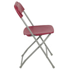 Flash Furniture – Chaise pliante HERCULES de luxe, capacité de 800 lb, plastique rouge (LEL3RED)-Rails de double soutien