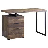Monarch Specialties - 7408 Bureau 48 po L - Faux Bois Brun/Metal Noir-Un bureau d'ordinateur moderne de 48 pouces de long dans un style moderne, avec une configuration réversible pour une installation à gauche ou à droite, parfait pour créer un espace de travail fonctionnel dans votre bureau à domicile.