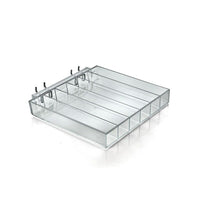 Azar Displays – Plateau à 6 compartiments pour vernis à ongles pour panneau rainuré/perforé, 2/paquet (225560)-Présentoirs de comptoir