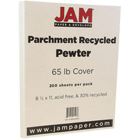JAM Paper Papier cartonné recyclé, fini parchemin, 8 1/2 x 11 po, étain, 250/pqt-Étain