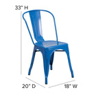 Flash Furniture – Chaise empilable pour l’intérieur et l’extérieur, métal, bleu (CH31230BL)-Le renfort transversal sous le siège offre une stabilité supplémentaire