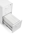Poppin - Classeur Stow Slim à 3 tiroirs, blanc-Roulettes pivotantes à 360