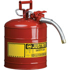 JustriteMD – Bidon de sécurité AccuFlowMC de type II, 1 po, 5 gallons, rouge-Le mécanisme de la gâchette Safe-SqueezeMD exclusif de AccuFlowMC offre un débit régulier et un versement précis