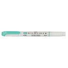 Zebra – Surligneur double pointe style stylo Mildliner, bleu vert doux-Double pointe : biseautée, pastille