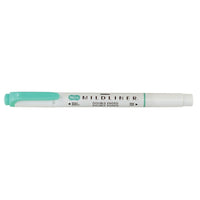 Zebra – Surligneur double pointe style stylo Mildliner, bleu vert doux-Double pointe : biseautée, pastille