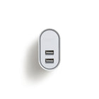 NXT Technologies - Chargeur de téléphone universel à 2 ports USB, blanc-Chargeur mural avec fiche pliante CA pratique