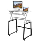Rocelco - Ensemble rehausseur de bureau de luxe à hauteur ajustable de 40" et support au sol - Blanc / Noir-9