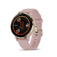 Garmin - Venu 3S - 41mm Lunette en acier inoxydable Soft Gold avec boîtier et bracelet en silicone rose poudré-Recevez un aperçu de votre sommeil, de votre récupération, de votre calendrier quotidien, de votre statut HRV et bien plus encore dès votre réveil. Vous pouvez même personnaliser votre rapport pour afficher ce que vous souhaitez voir