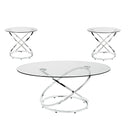 Brassex – Ensemble de 3 tables à café, argent 8246-13-Base à conception unique