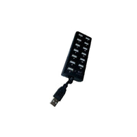 MMNOX – Concentrateur USB 2.0 à 13 ports UH045 avec commutateur, noir (AS-MX-UH045B)-Concentrateur USB à 13 ports