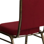 Flash Furniture – Chaise banquet empilable à dossier couronne, siège de 2,5 po, doré, tissu bourgogne (FDC01GV3169)-Panneau arrière sans couture